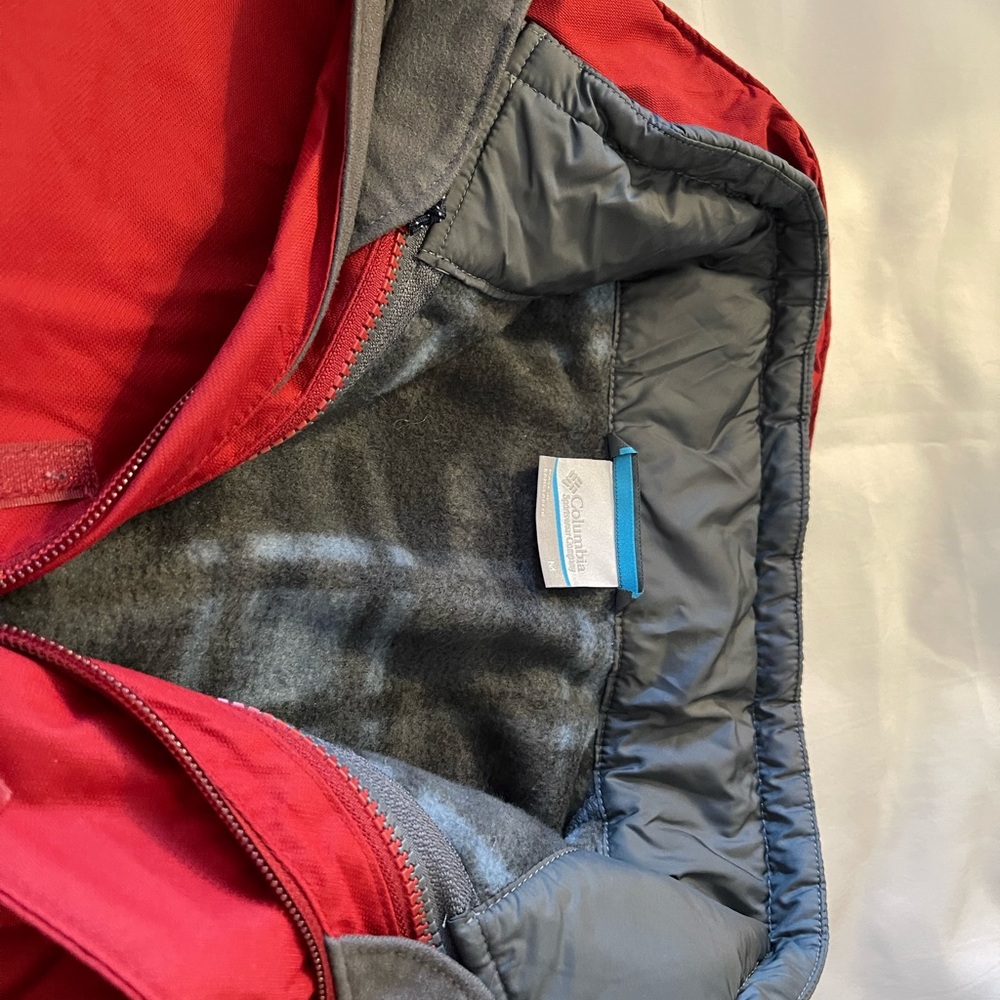 Columbia Red and Gray Puffer Jacket